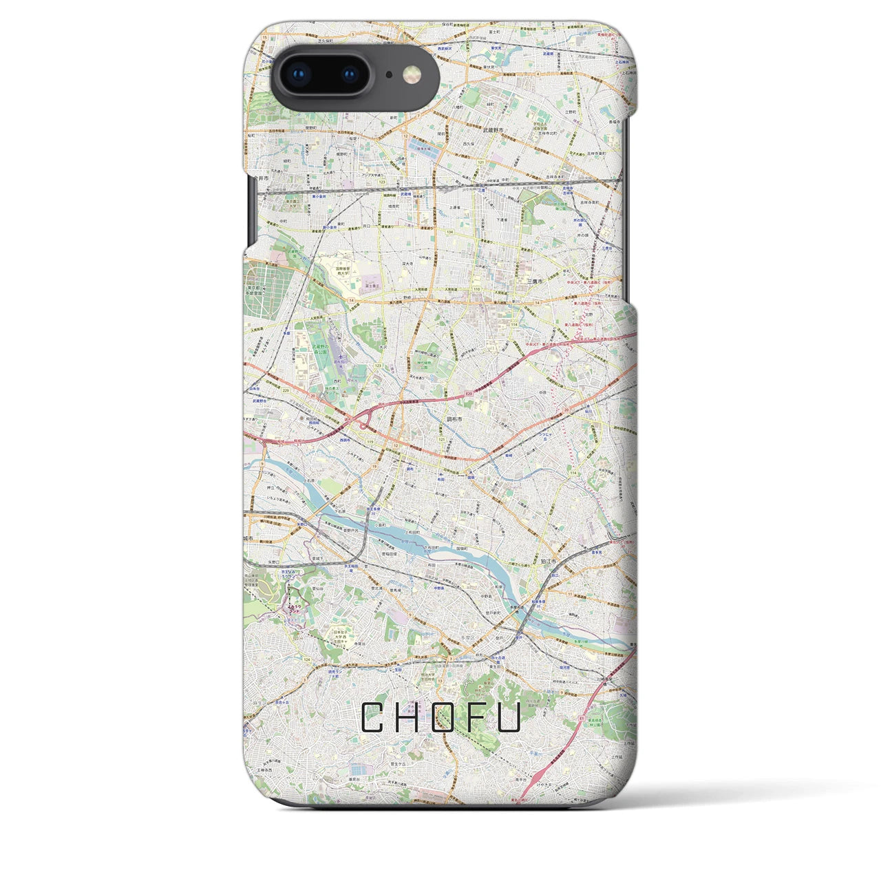 【調布2(東京都)】地図柄iPhoneケース(バックカバータイプ)