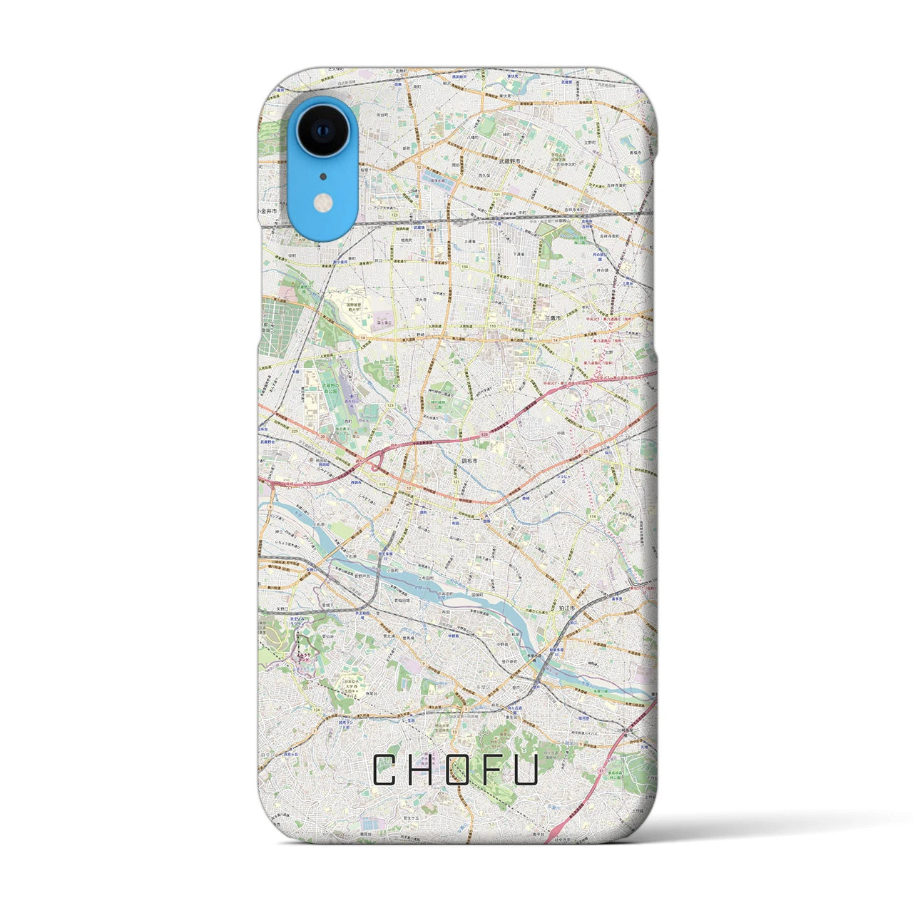 【調布2(東京都)】地図柄iPhoneケース(バックカバータイプ)