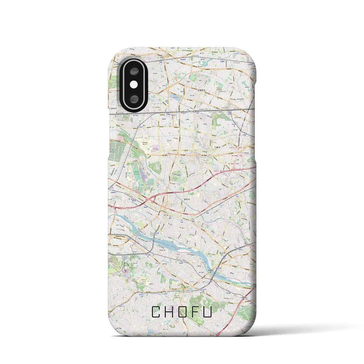 【調布2(東京都)】地図柄iPhoneケース(バックカバータイプ)