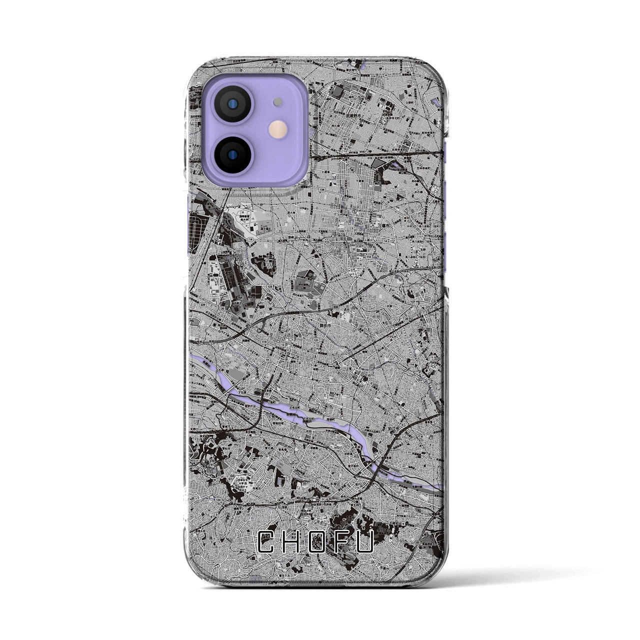 【調布2(東京都)】地図柄iPhoneケース(クリアタイプ)