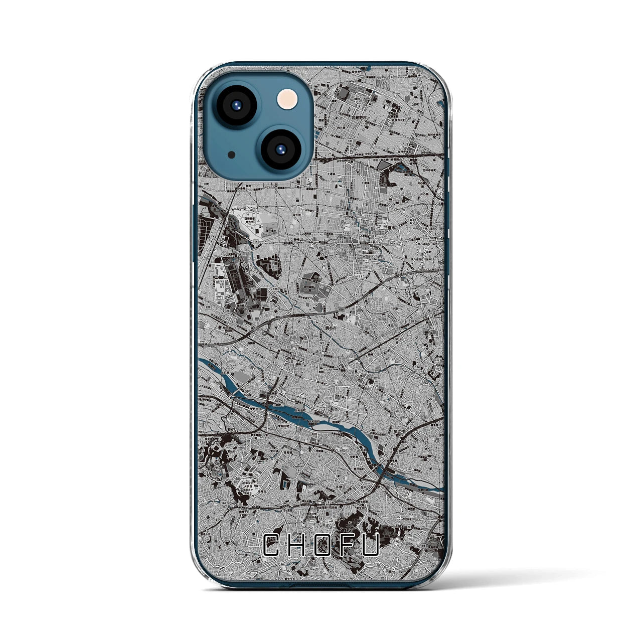 【調布2(東京都)】地図柄iPhoneケース(クリアタイプ)