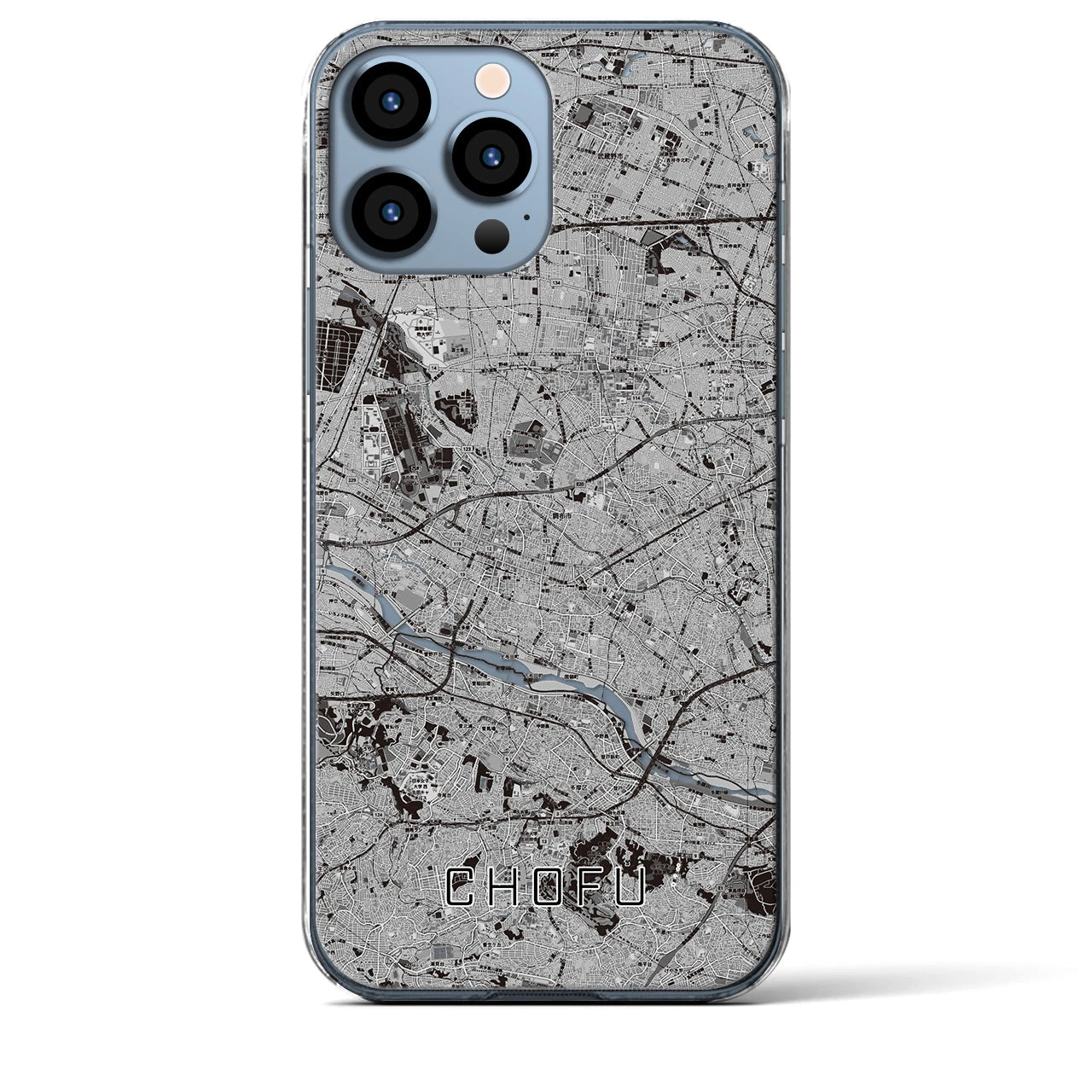 【調布2(東京都)】地図柄iPhoneケース(クリアタイプ)