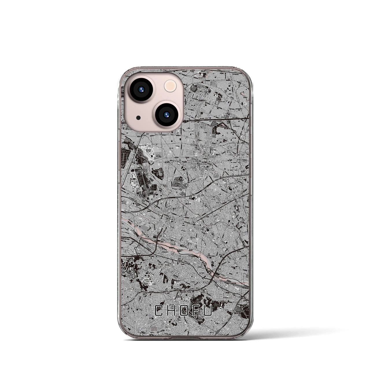 【調布2(東京都)】地図柄iPhoneケース(クリアタイプ)