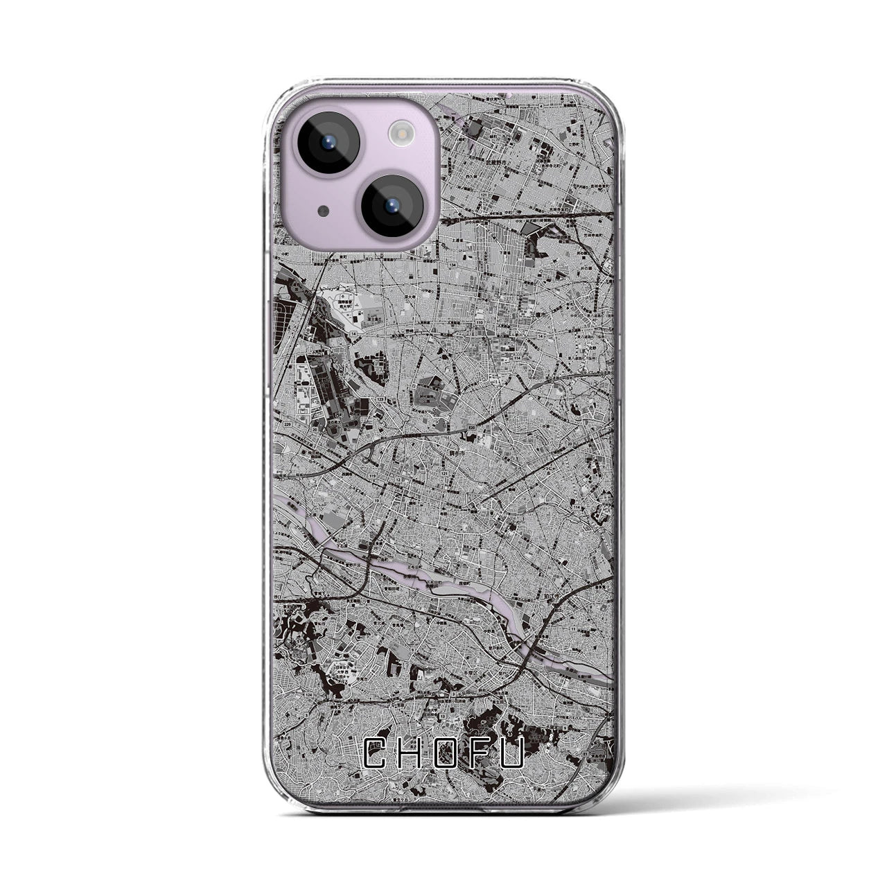 【調布2(東京都)】地図柄iPhoneケース(クリアタイプ)