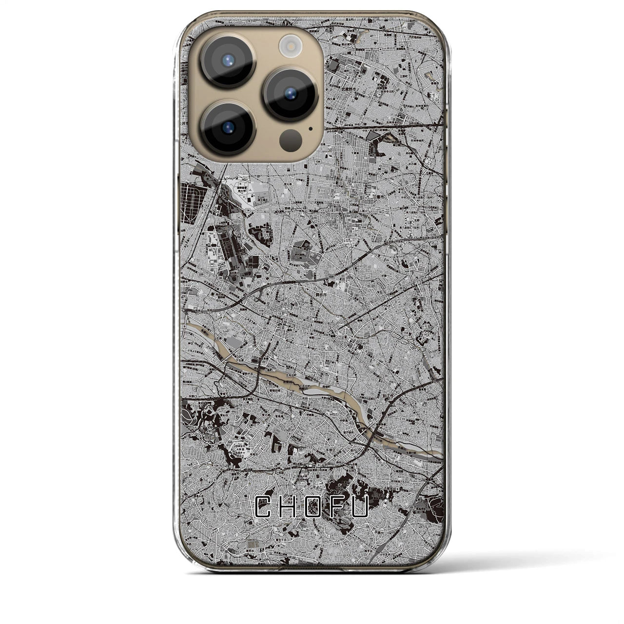 【調布2(東京都)】地図柄iPhoneケース(クリアタイプ)