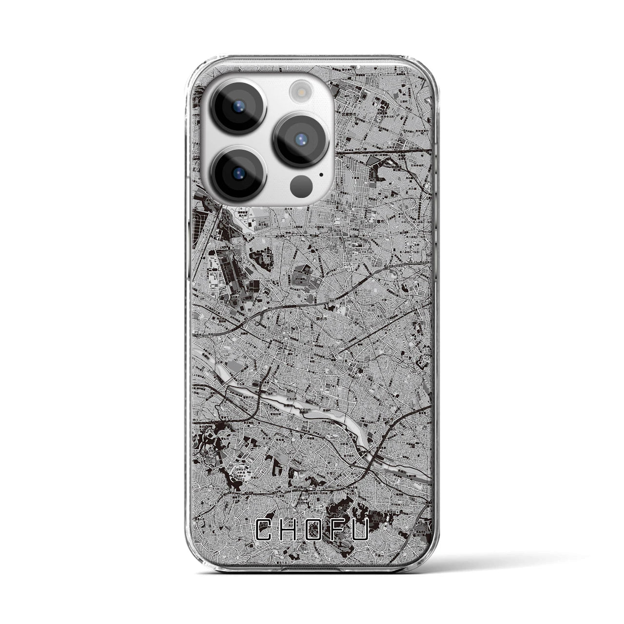 【調布2(東京都)】地図柄iPhoneケース(クリアタイプ)