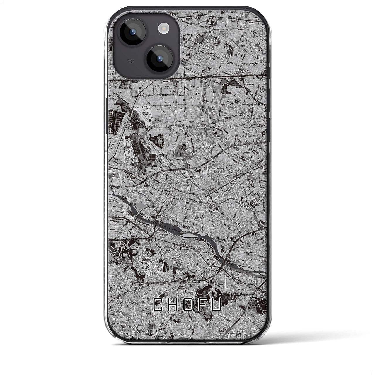 【調布2(東京都)】地図柄iPhoneケース(クリアタイプ)