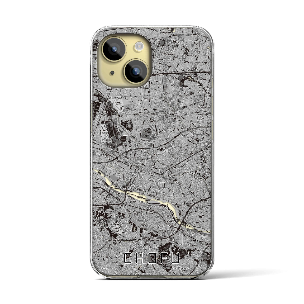 【調布2(東京都)】地図柄iPhoneケース(クリアタイプ)