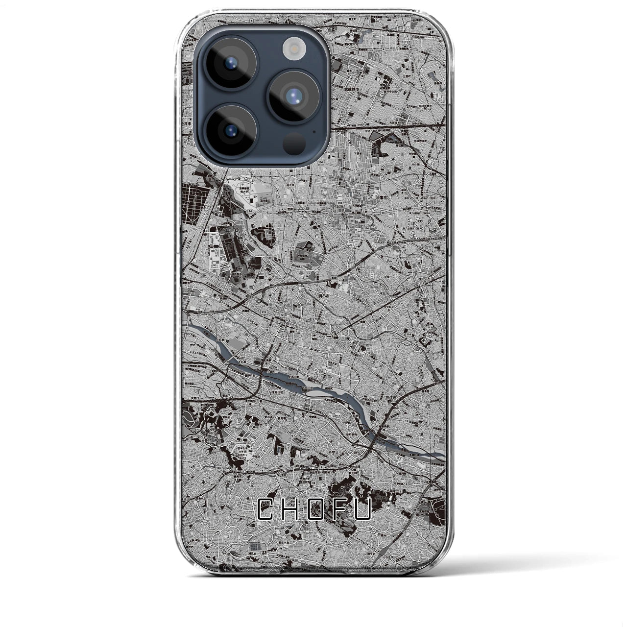 【調布2(東京都)】地図柄iPhoneケース(クリアタイプ)