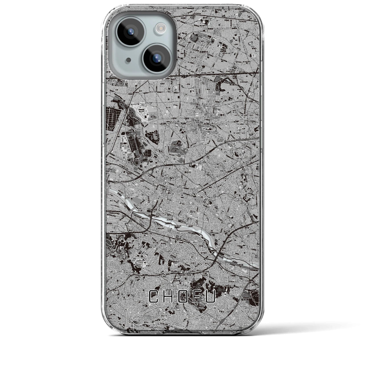 【調布2(東京都)】地図柄iPhoneケース(クリアタイプ)