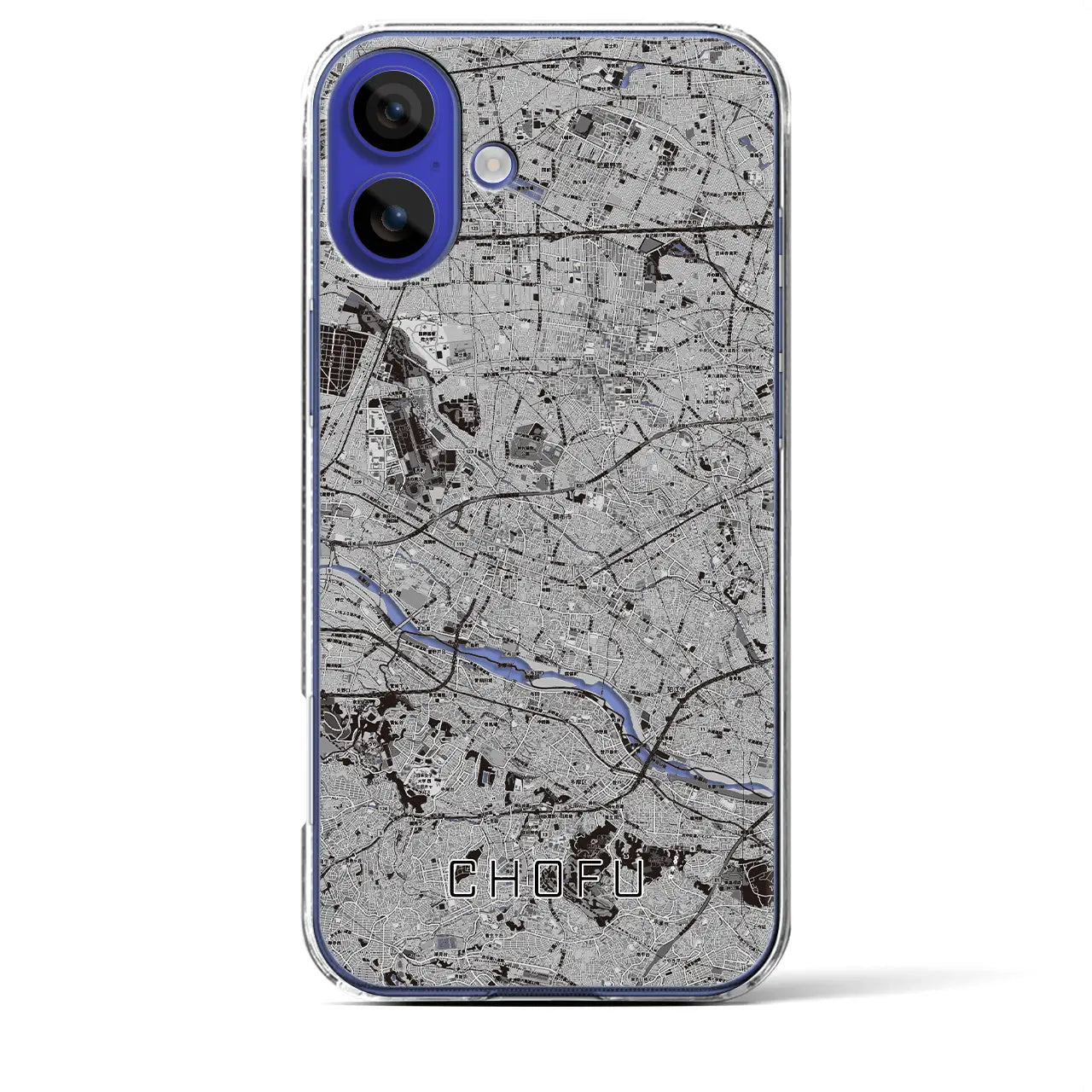 【調布2(東京都)】地図柄iPhoneケース(クリアタイプ)