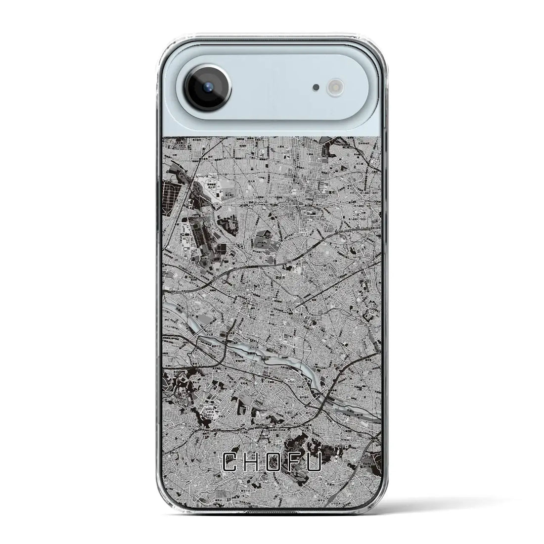 【調布2(東京都)】地図柄iPhoneケース(クリアタイプ)モノトーン・iPhone 17 Pro Max 用