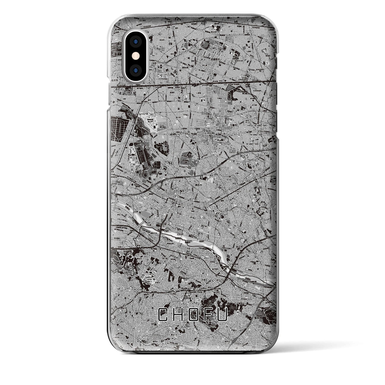 【調布2(東京都)】地図柄iPhoneケース(クリアタイプ)