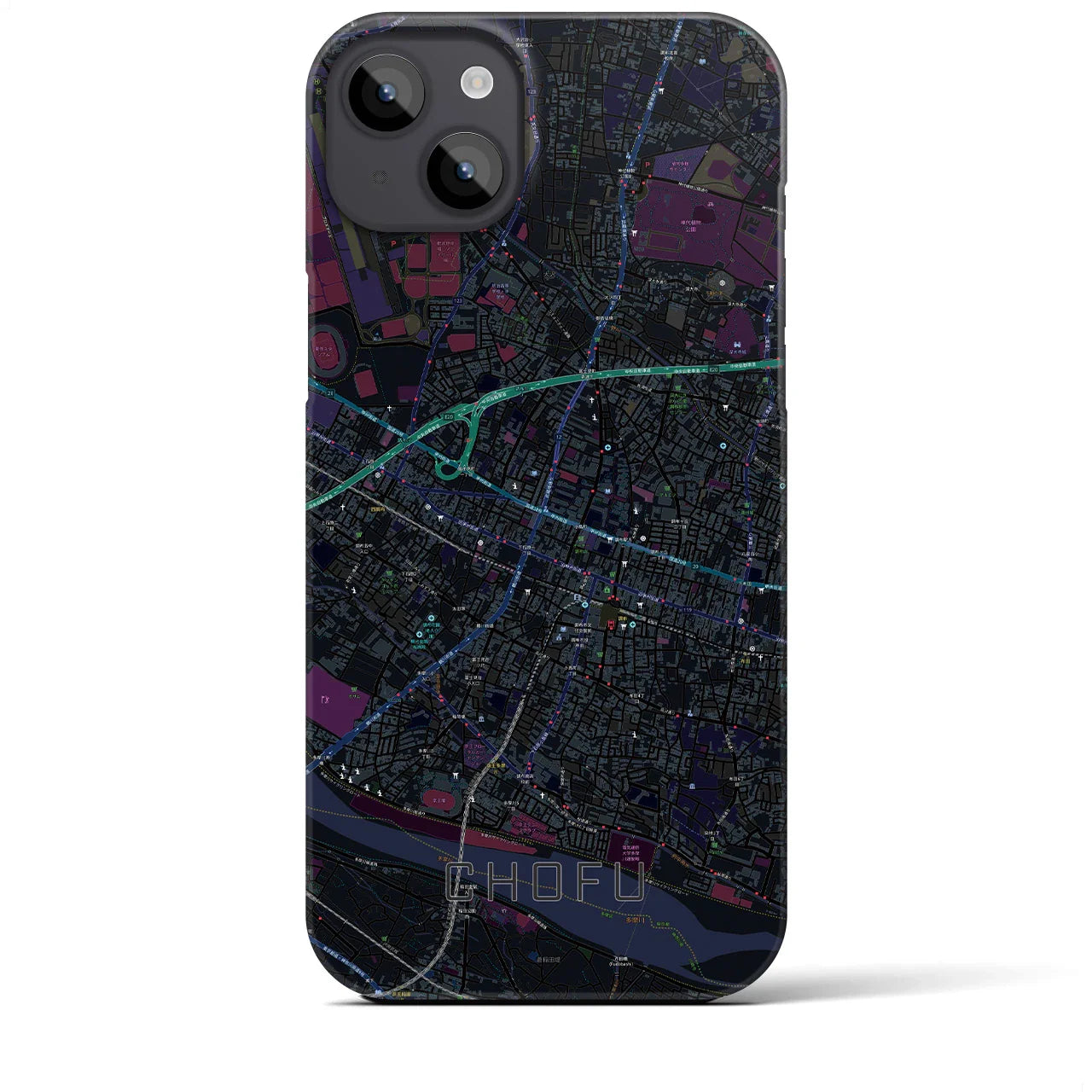 【調布(東京都)】地図柄iPhoneケース(バックカバータイプ)