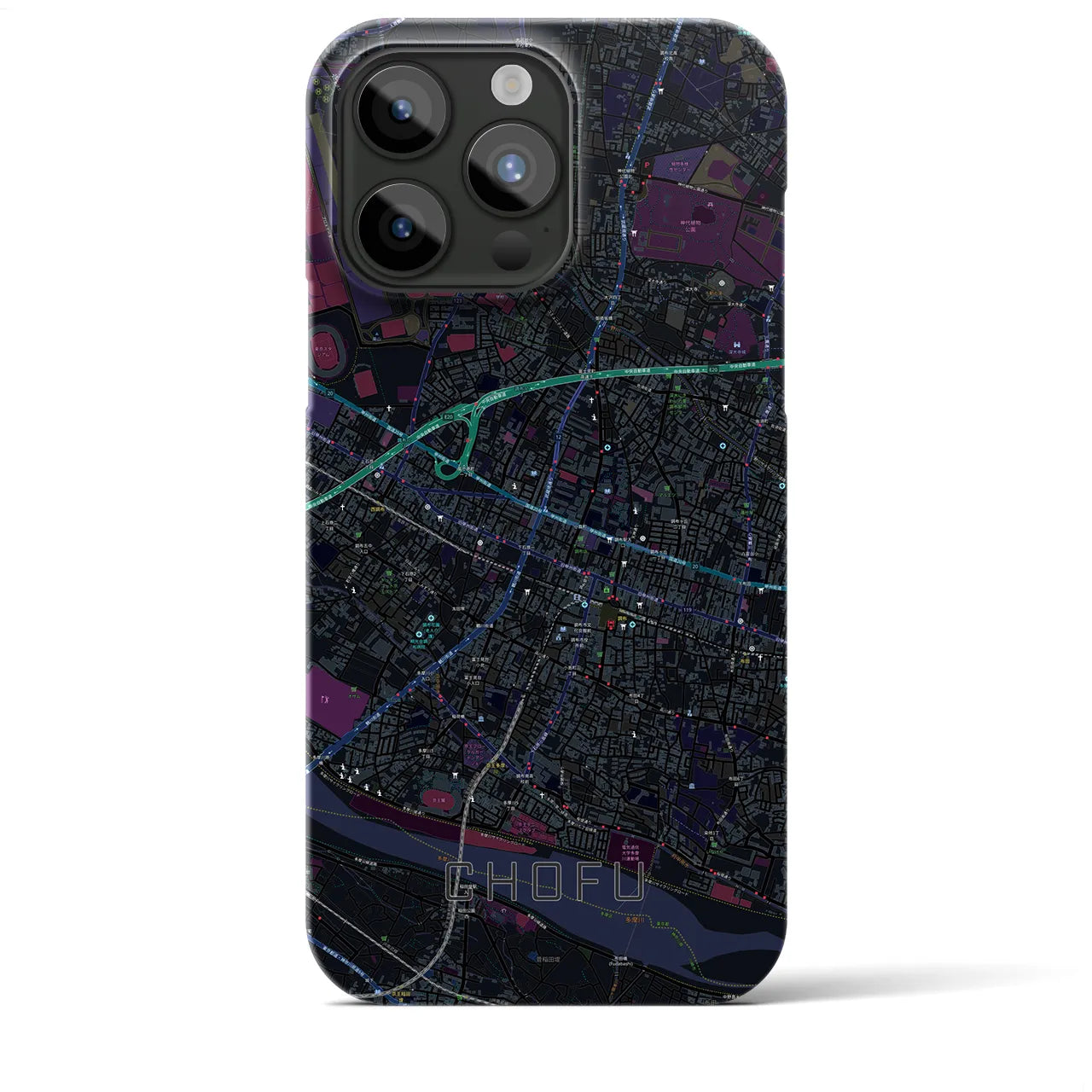 【調布(東京都)】地図柄iPhoneケース(バックカバータイプ)