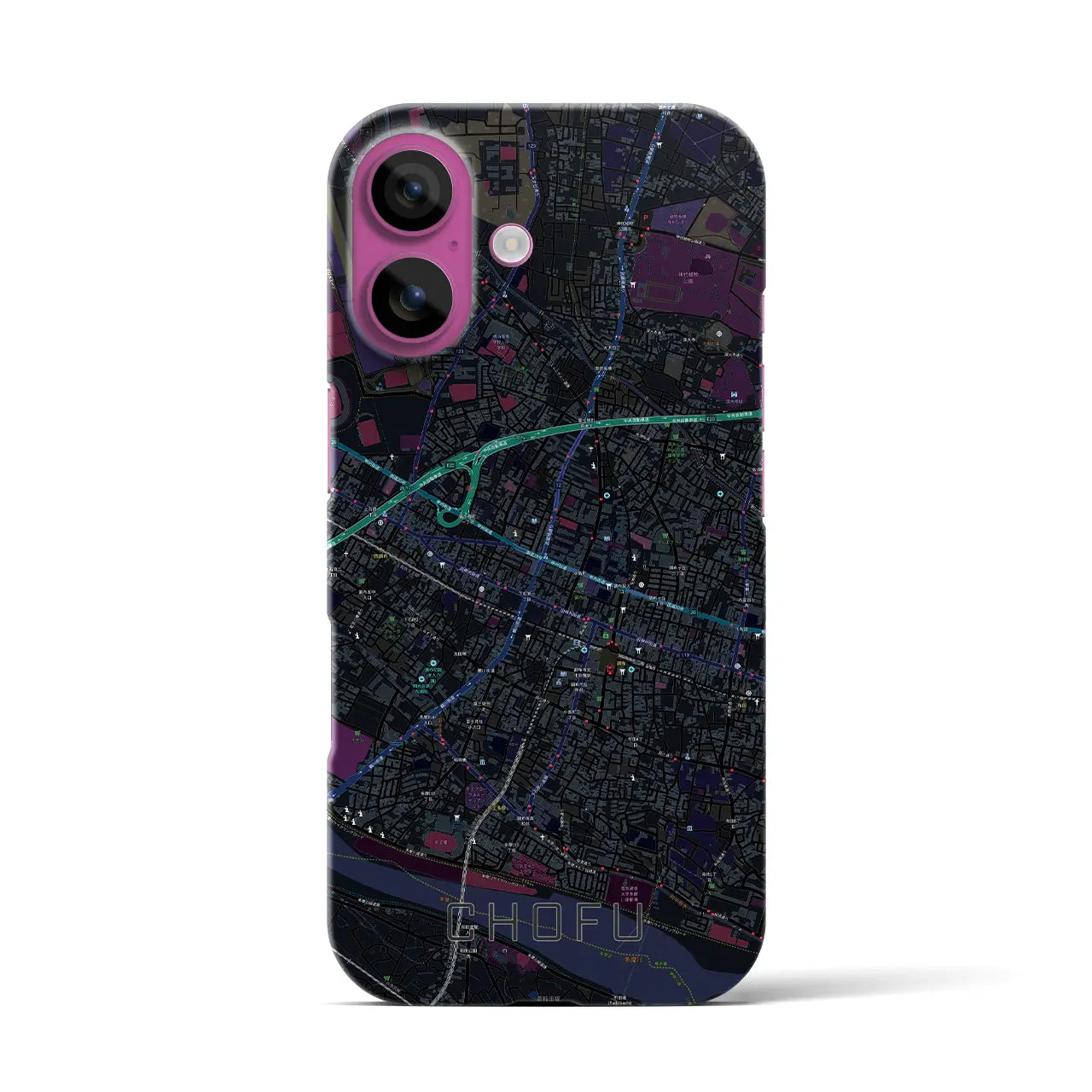 【調布(東京都)】地図柄iPhoneケース(バックカバータイプ)