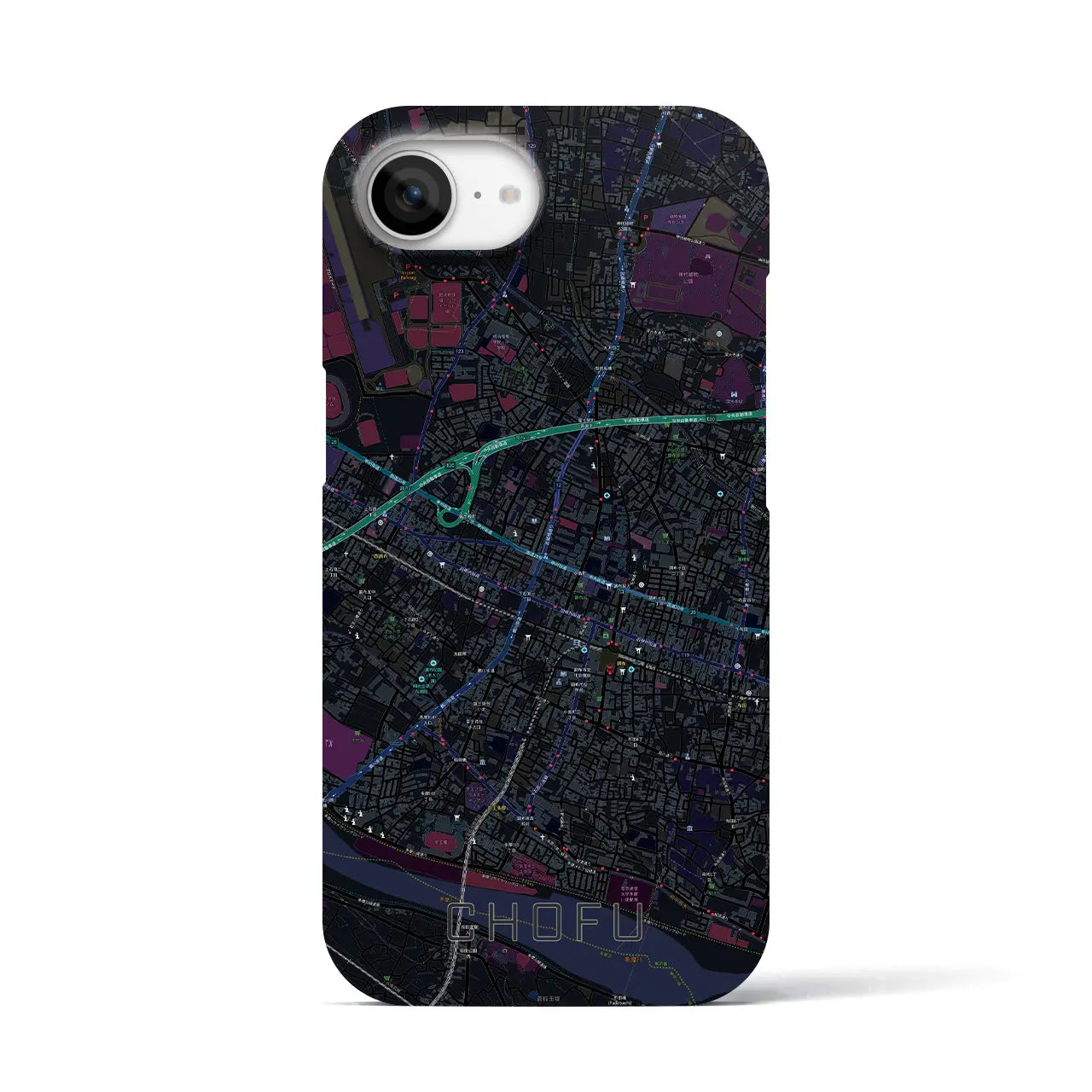 【調布(東京都)】地図柄iPhoneケース(バックカバータイプ)