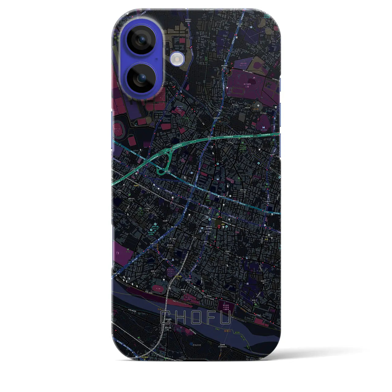 【調布(東京都)】地図柄iPhoneケース(バックカバータイプ)