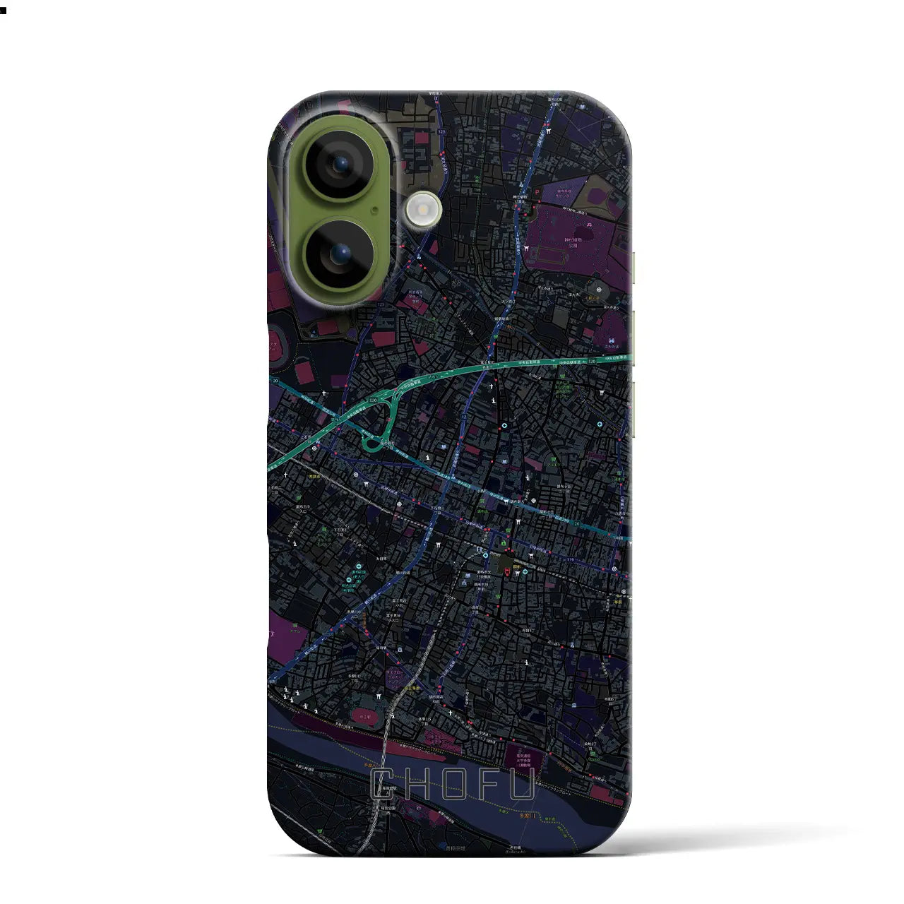 【調布(東京都)】地図柄iPhoneケース(バックカバータイプ)