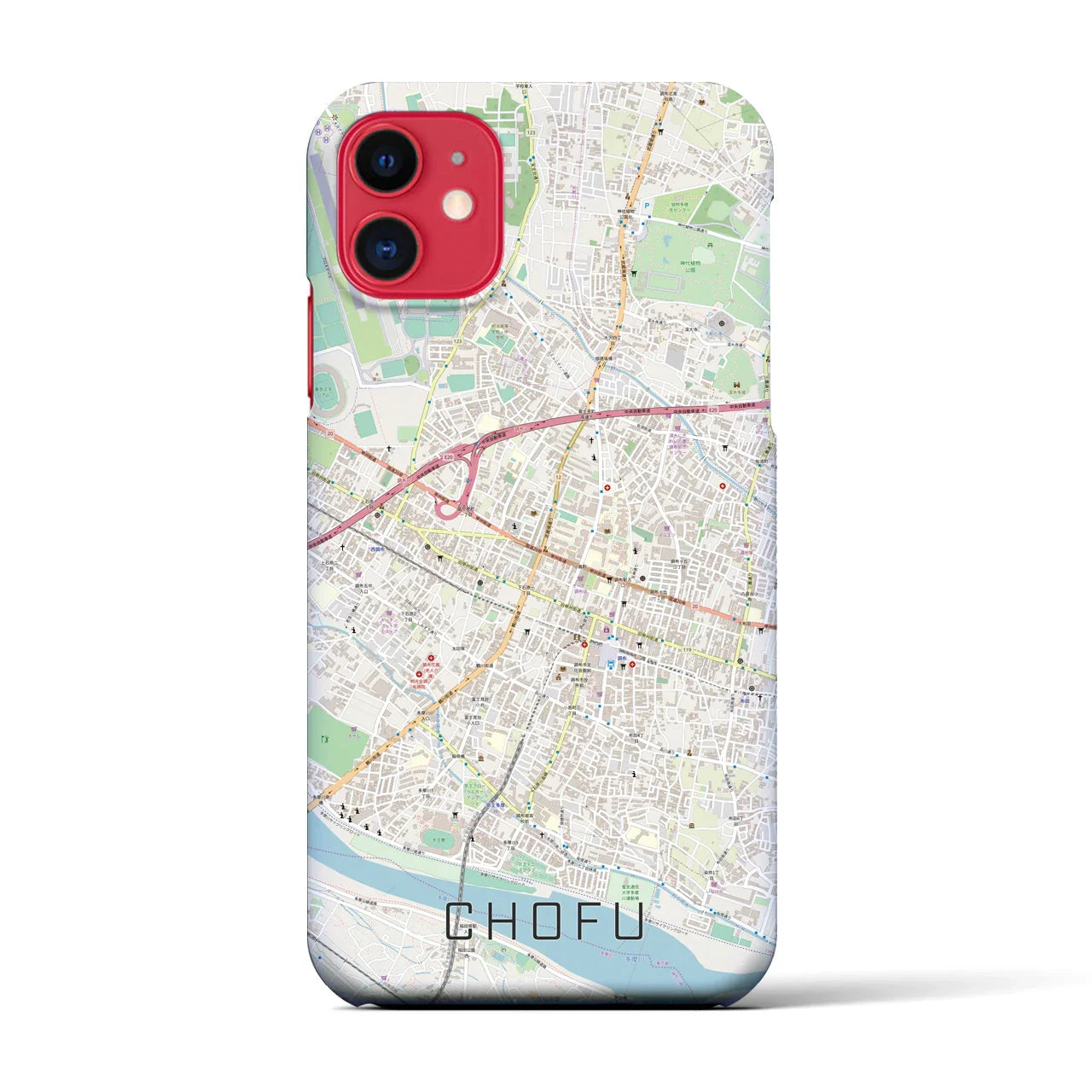 【調布(東京都)】地図柄iPhoneケース(バックカバータイプ)