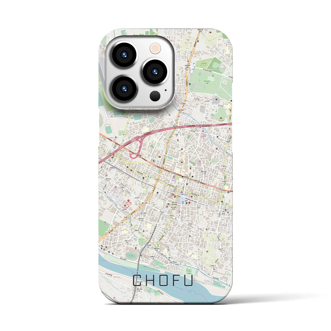【調布(東京都)】地図柄iPhoneケース(バックカバータイプ)
