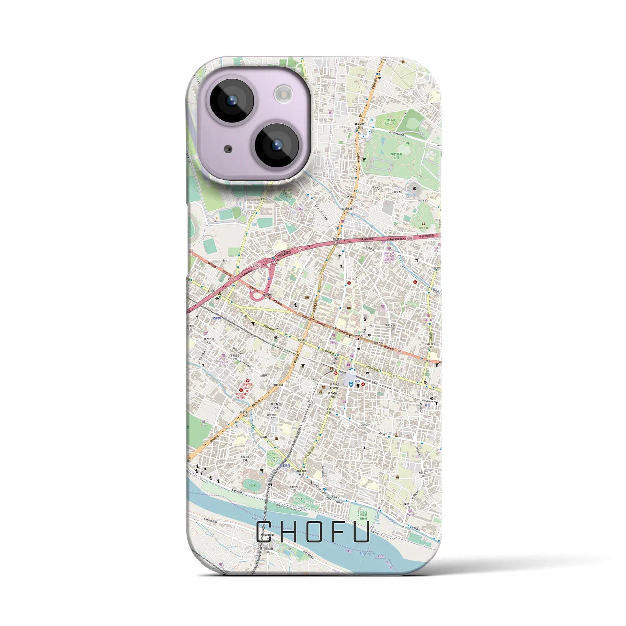 【調布(東京都)】地図柄iPhoneケース(バックカバータイプ)