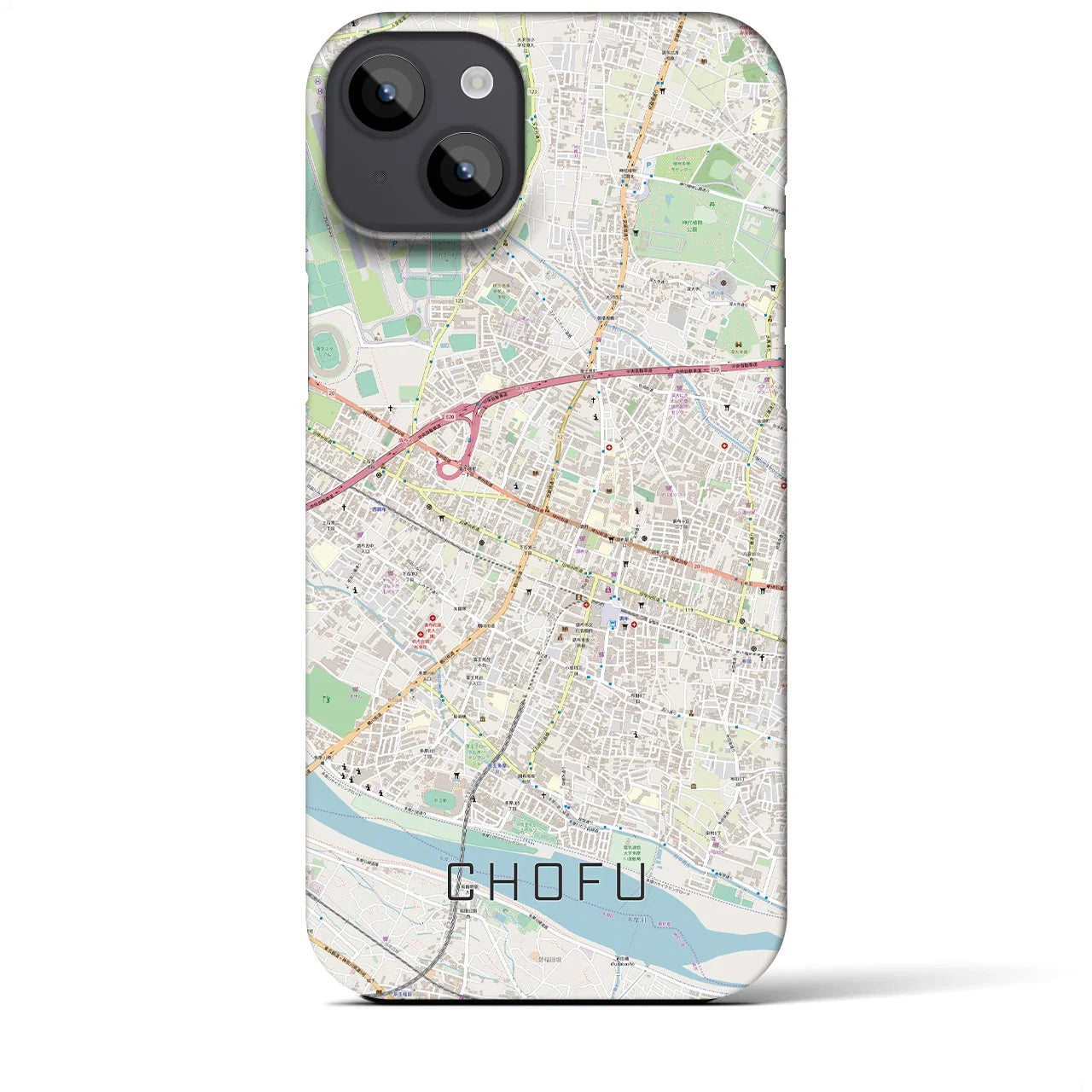 【調布(東京都)】地図柄iPhoneケース(バックカバータイプ)