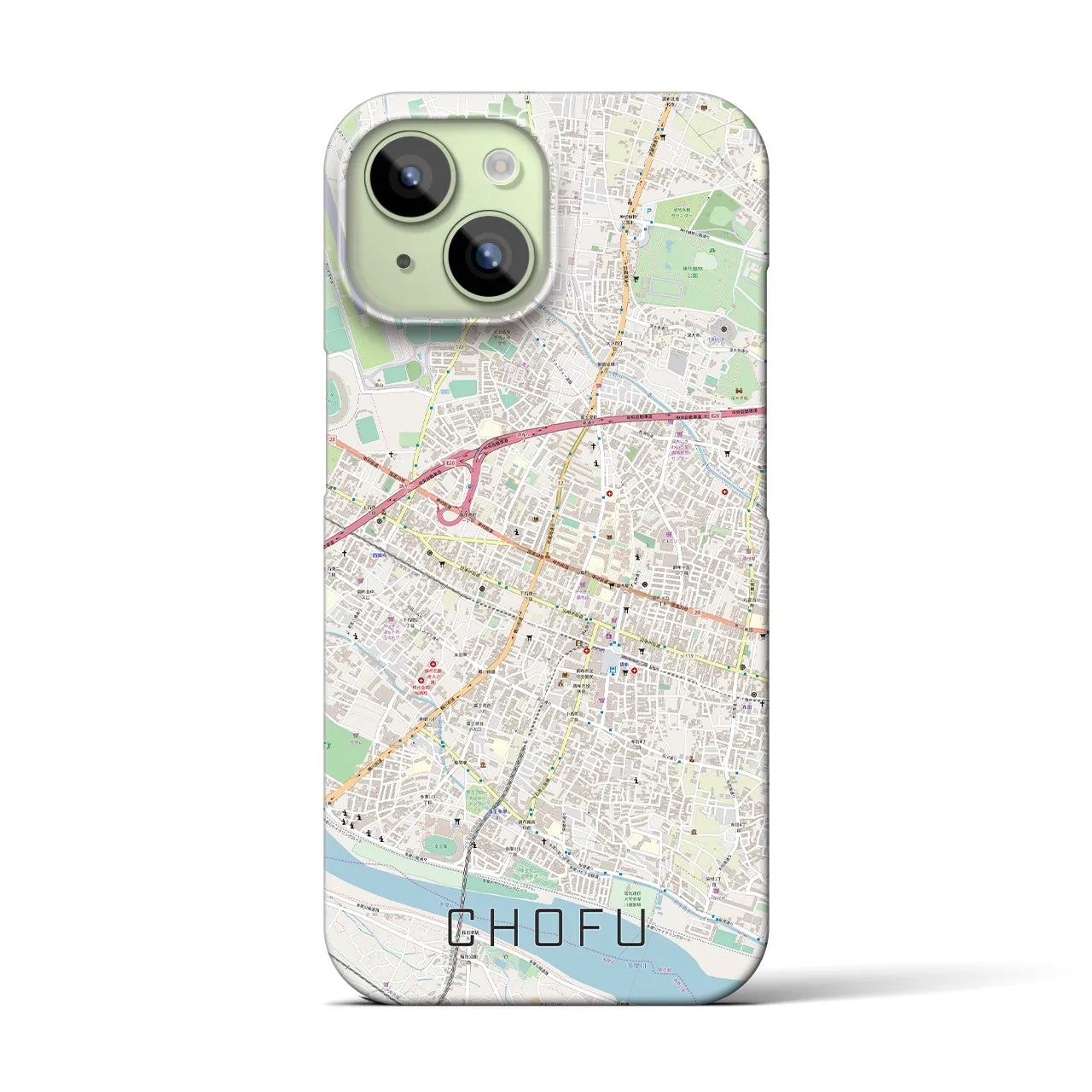 【調布(東京都)】地図柄iPhoneケース(バックカバータイプ)