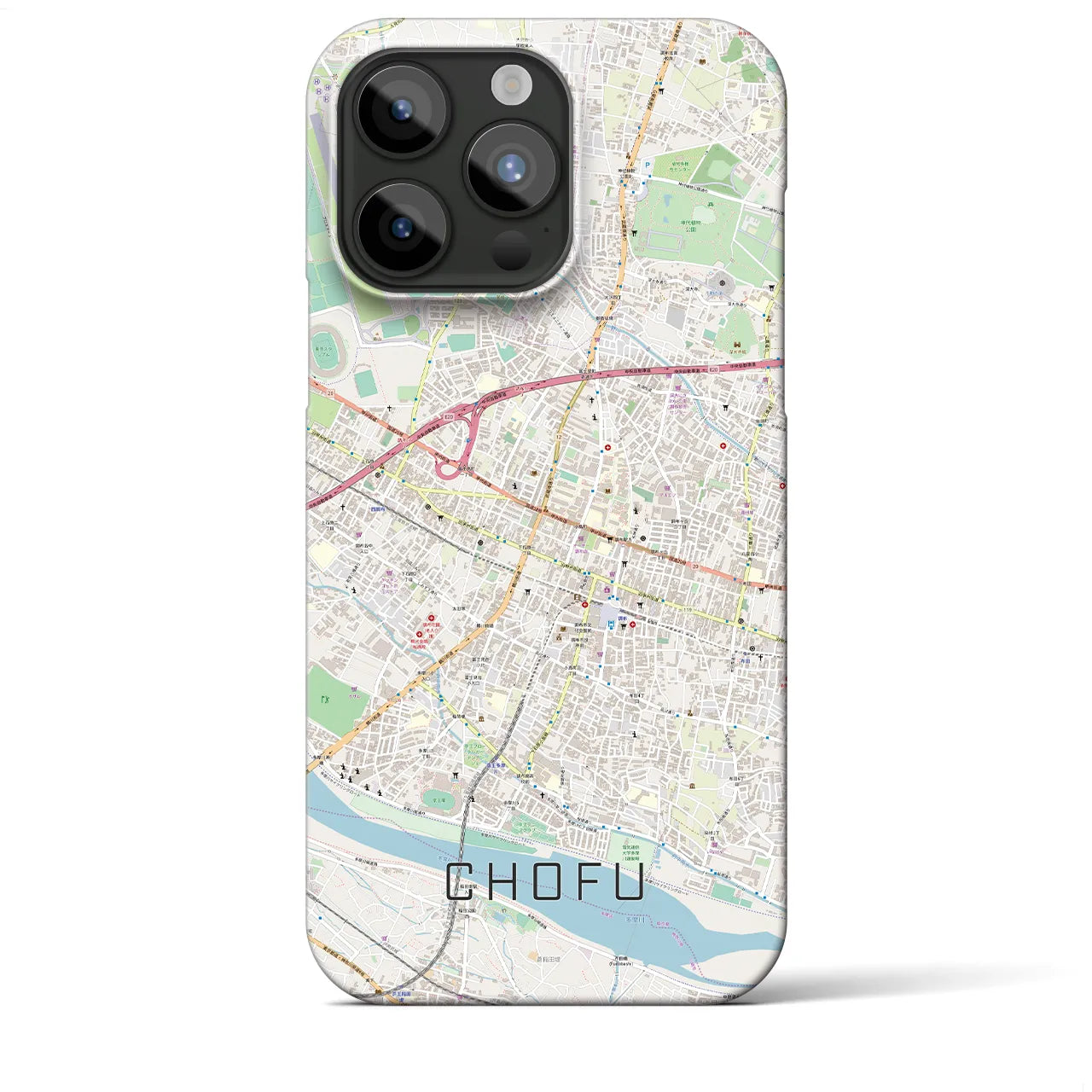 【調布(東京都)】地図柄iPhoneケース(バックカバータイプ)