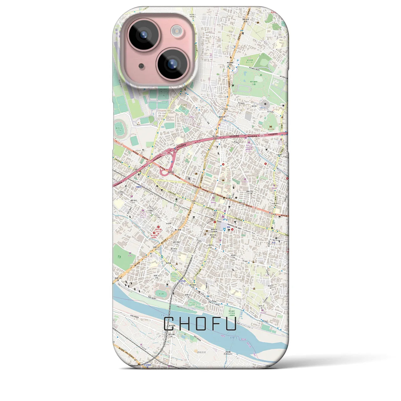 【調布(東京都)】地図柄iPhoneケース(バックカバータイプ)