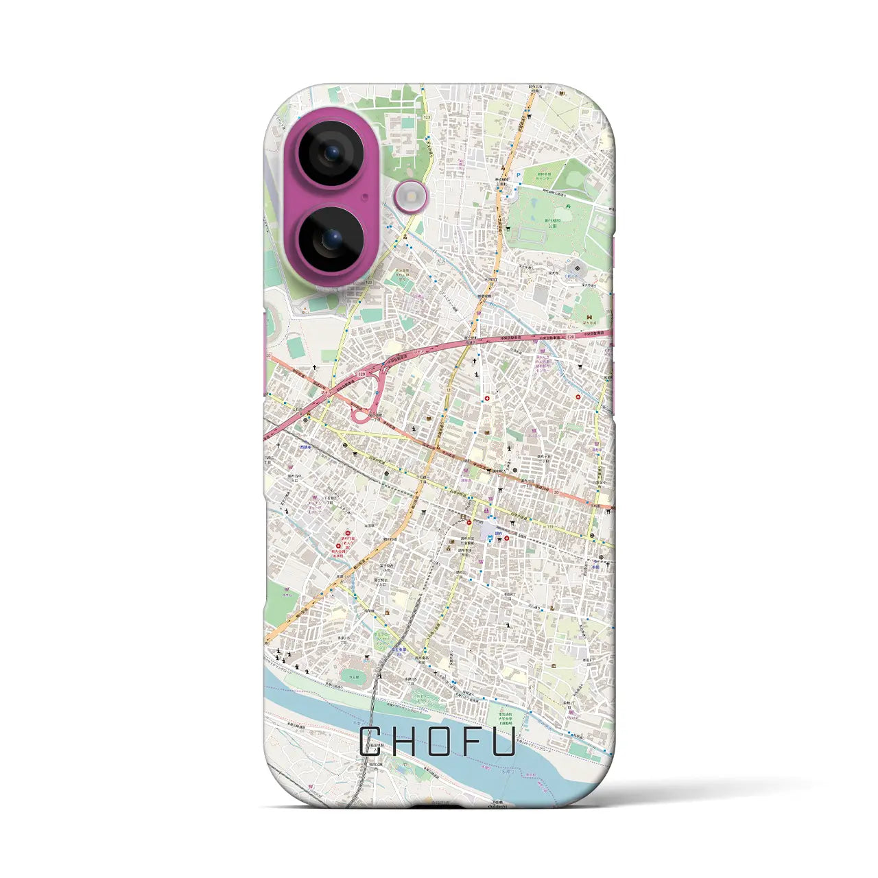 【調布(東京都)】地図柄iPhoneケース(バックカバータイプ)