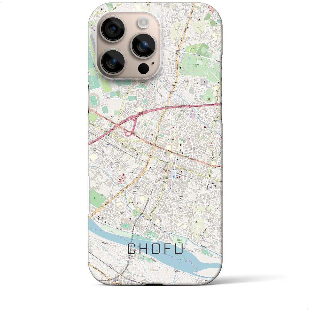 【調布(東京都)】地図柄iPhoneケース(バックカバータイプ)