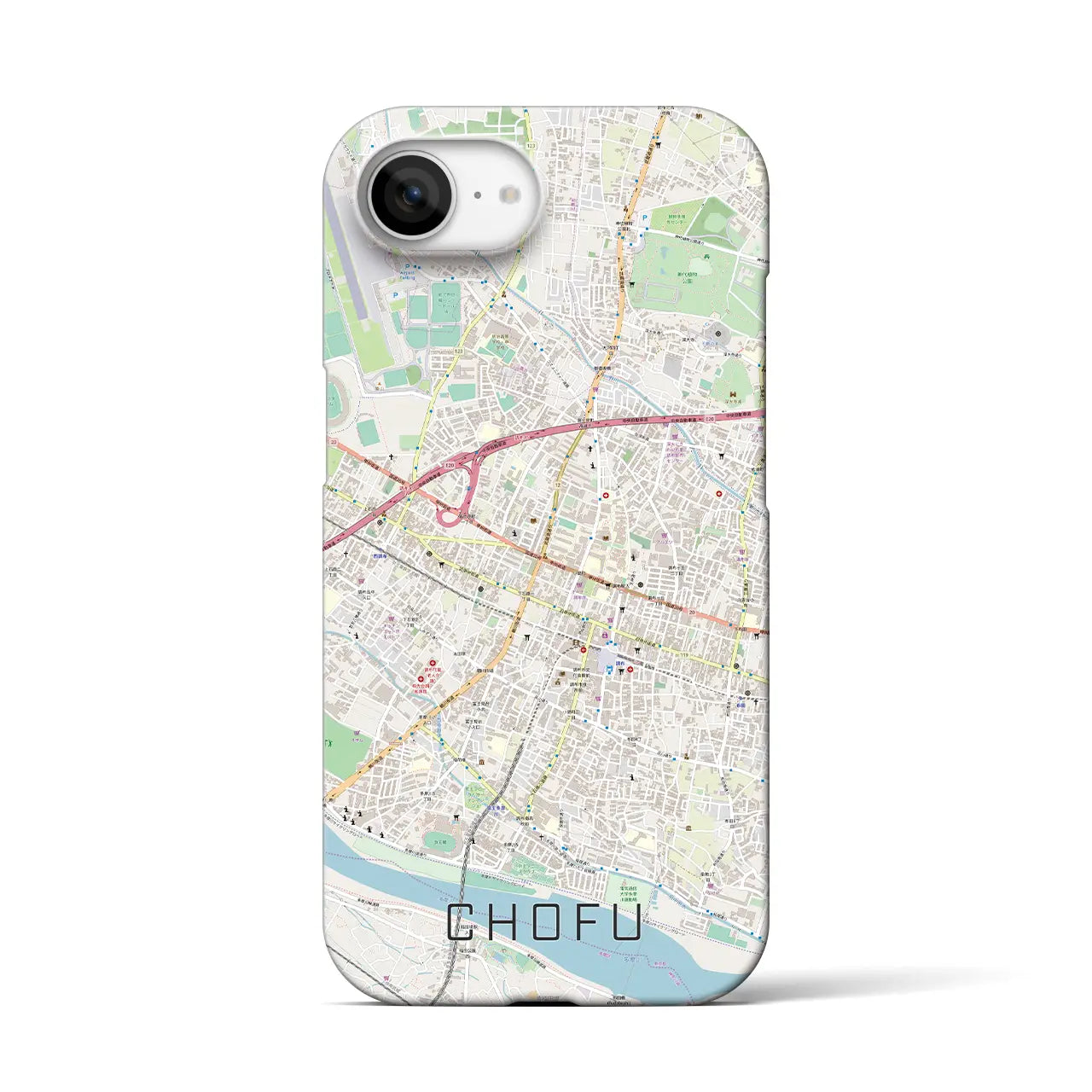 【調布(東京都)】地図柄iPhoneケース(バックカバータイプ)