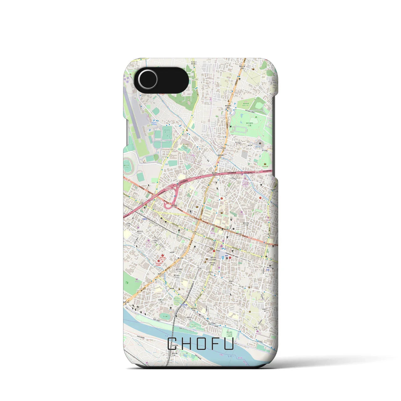 【調布(東京都)】地図柄iPhoneケース(バックカバータイプ)