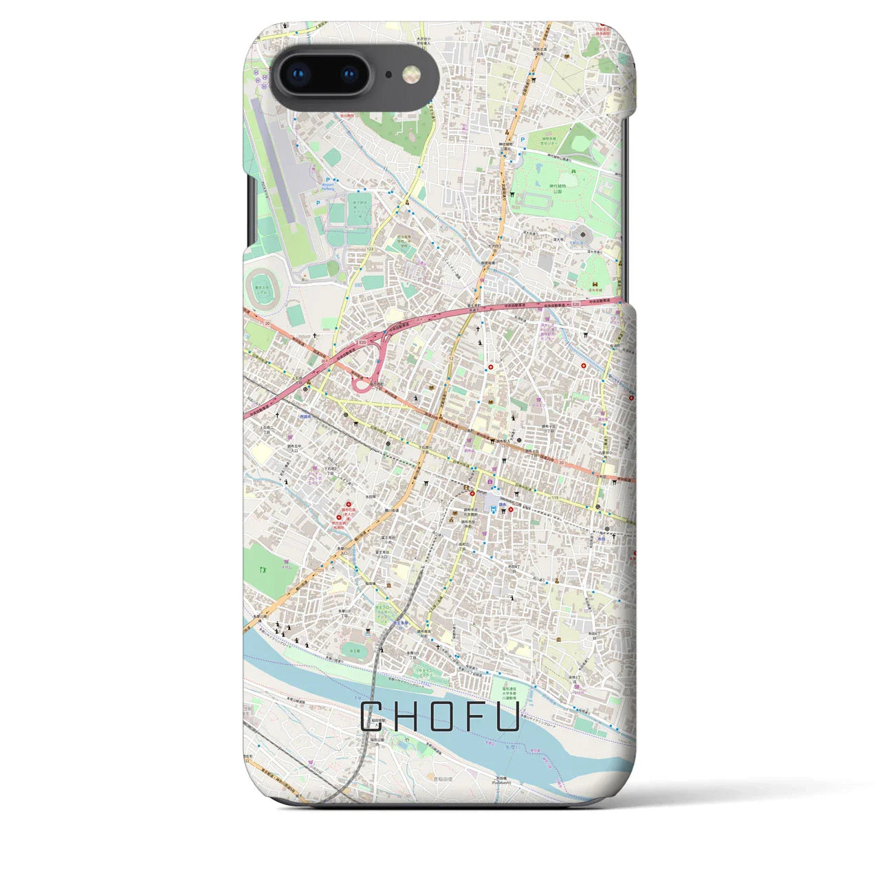 【調布(東京都)】地図柄iPhoneケース(バックカバータイプ)
