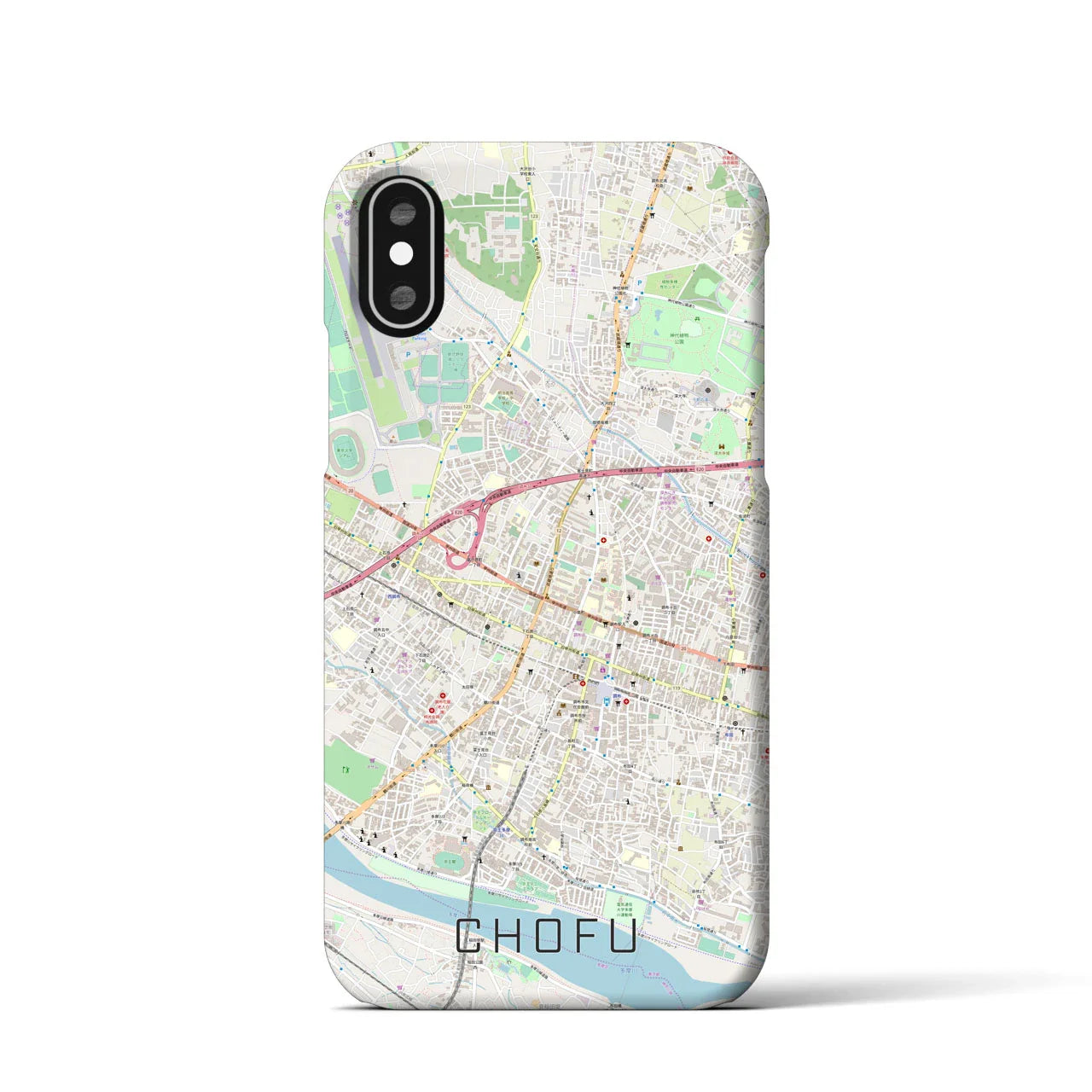 【調布(東京都)】地図柄iPhoneケース(バックカバータイプ)