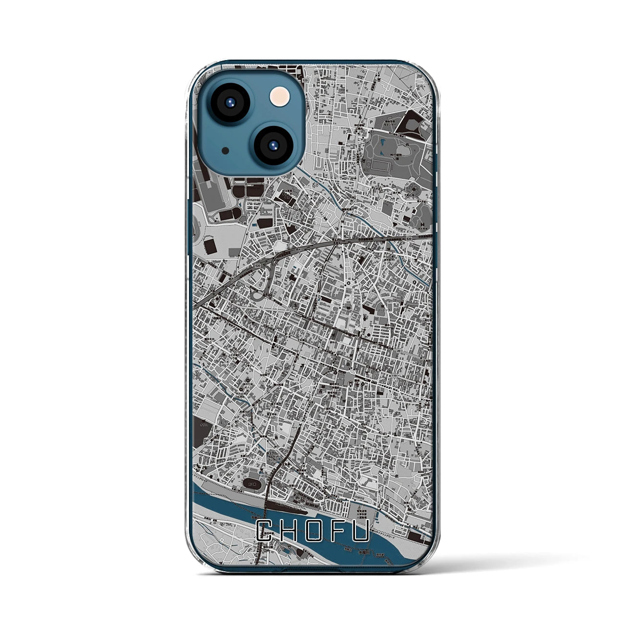 【調布(東京都)】地図柄iPhoneケース(クリアタイプ)