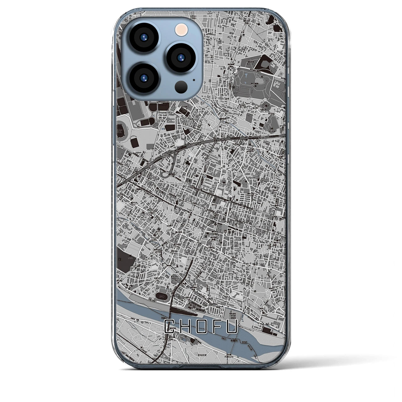 【調布(東京都)】地図柄iPhoneケース(クリアタイプ)