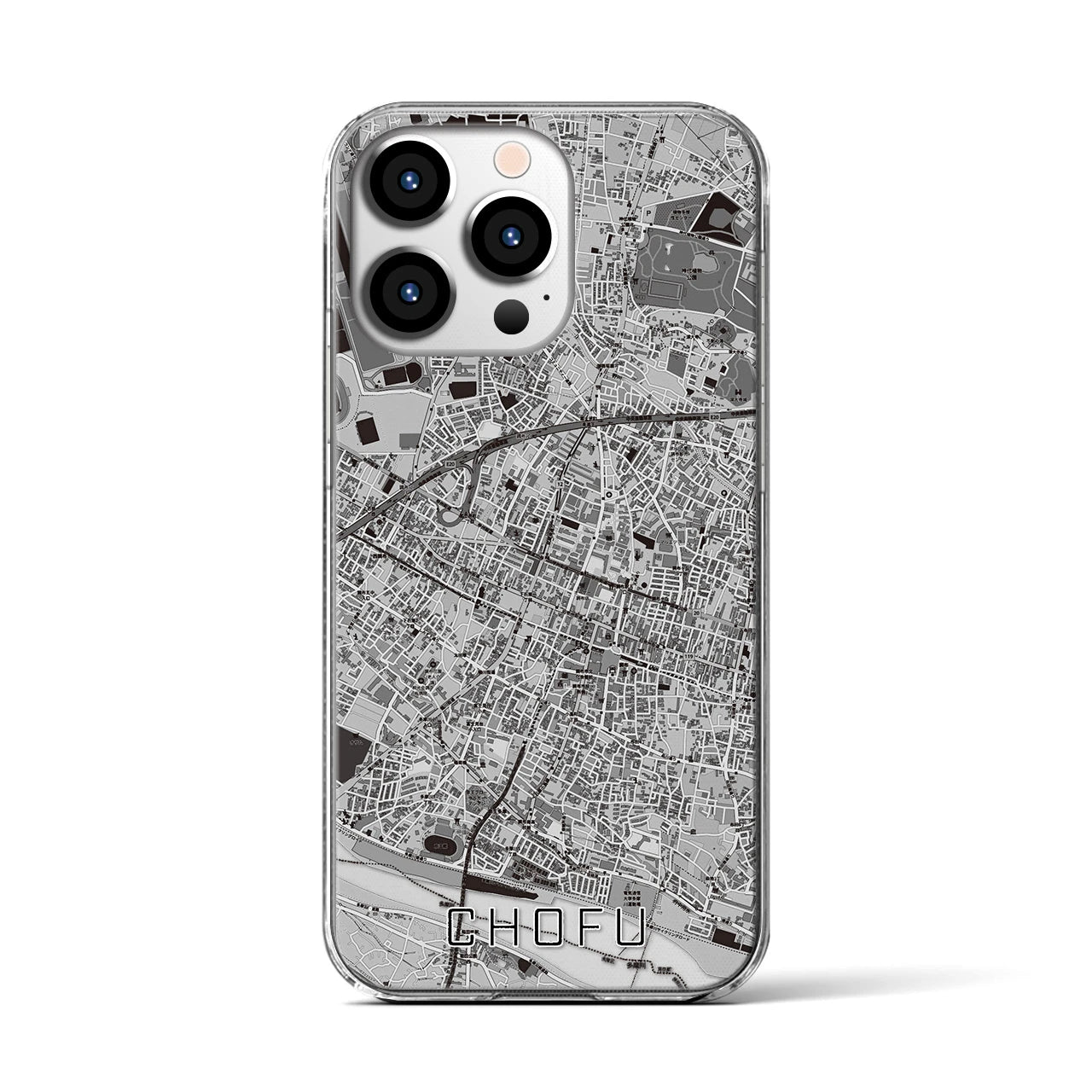 【調布(東京都)】地図柄iPhoneケース(クリアタイプ)