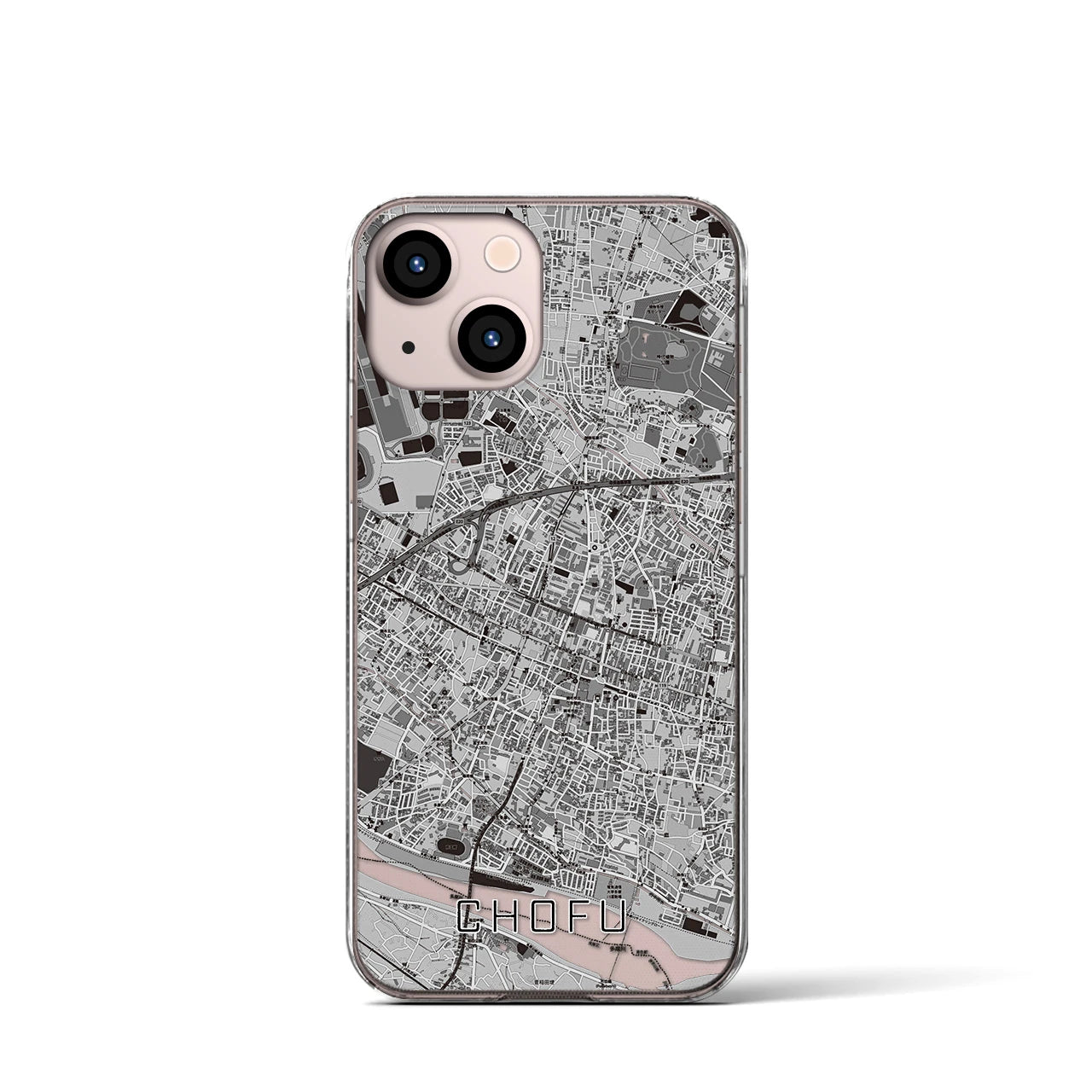 【調布(東京都)】地図柄iPhoneケース(クリアタイプ)