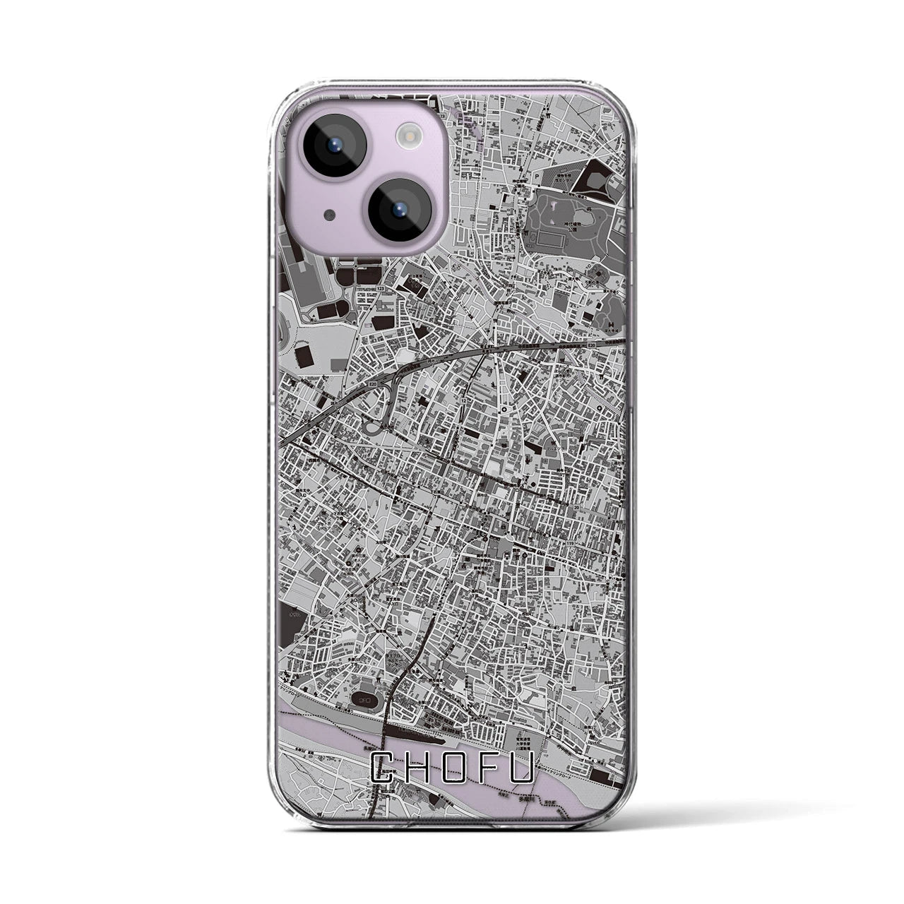 【調布(東京都)】地図柄iPhoneケース(クリアタイプ)