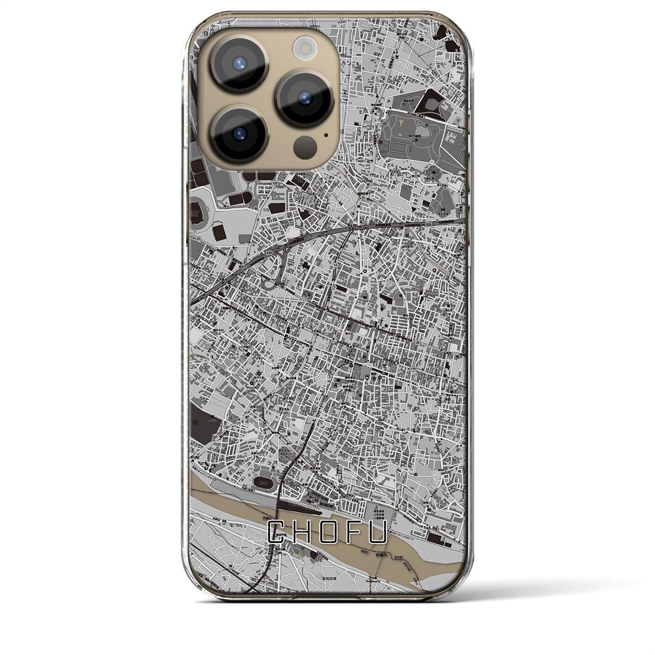 【調布(東京都)】地図柄iPhoneケース(クリアタイプ)