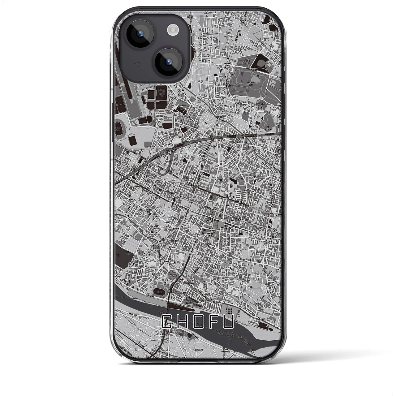 【調布(東京都)】地図柄iPhoneケース(クリアタイプ)