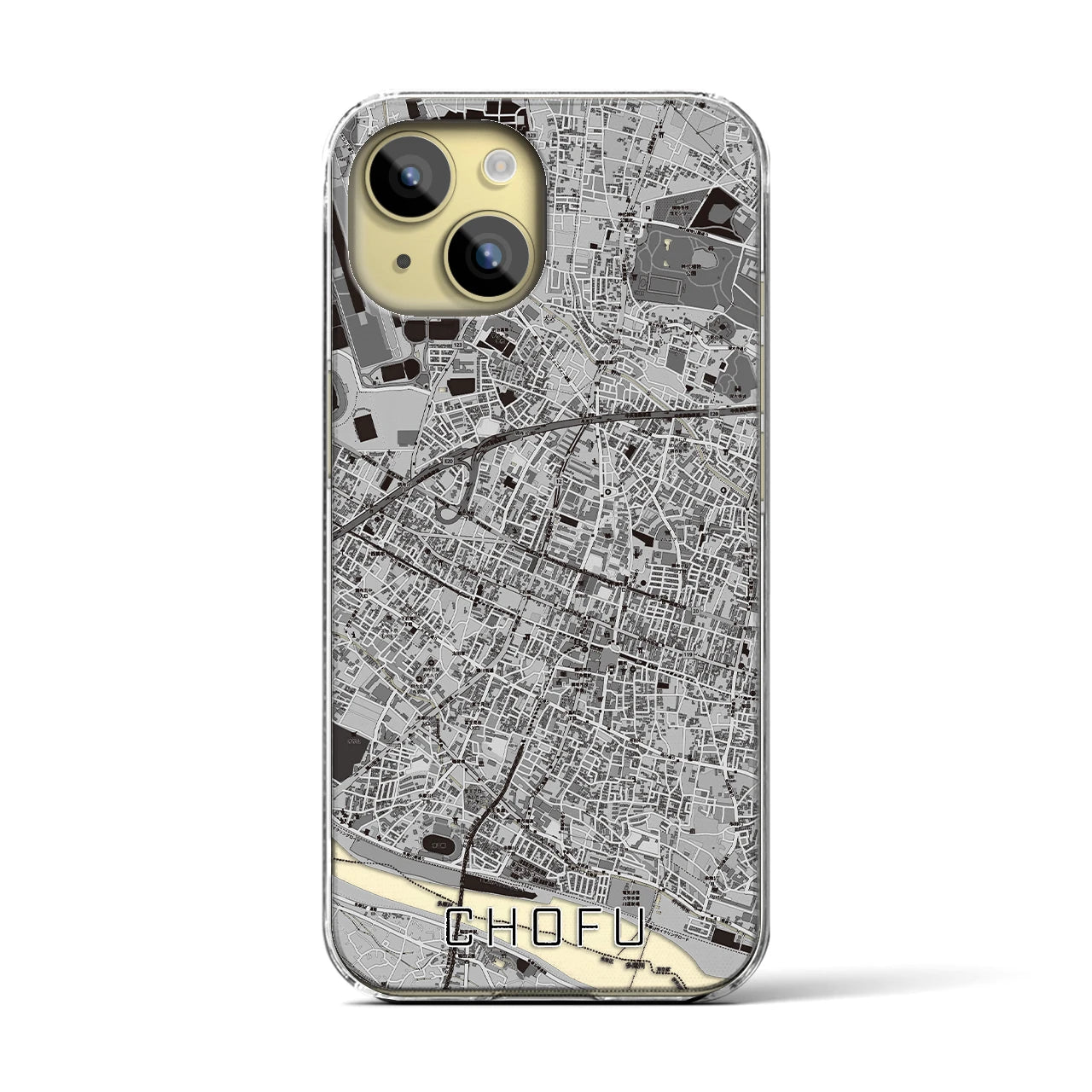 【調布(東京都)】地図柄iPhoneケース(クリアタイプ)