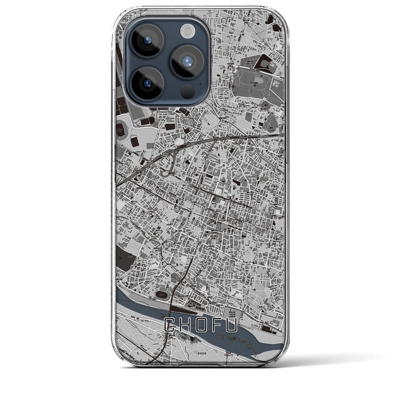 【調布(東京都)】地図柄iPhoneケース(クリアタイプ)