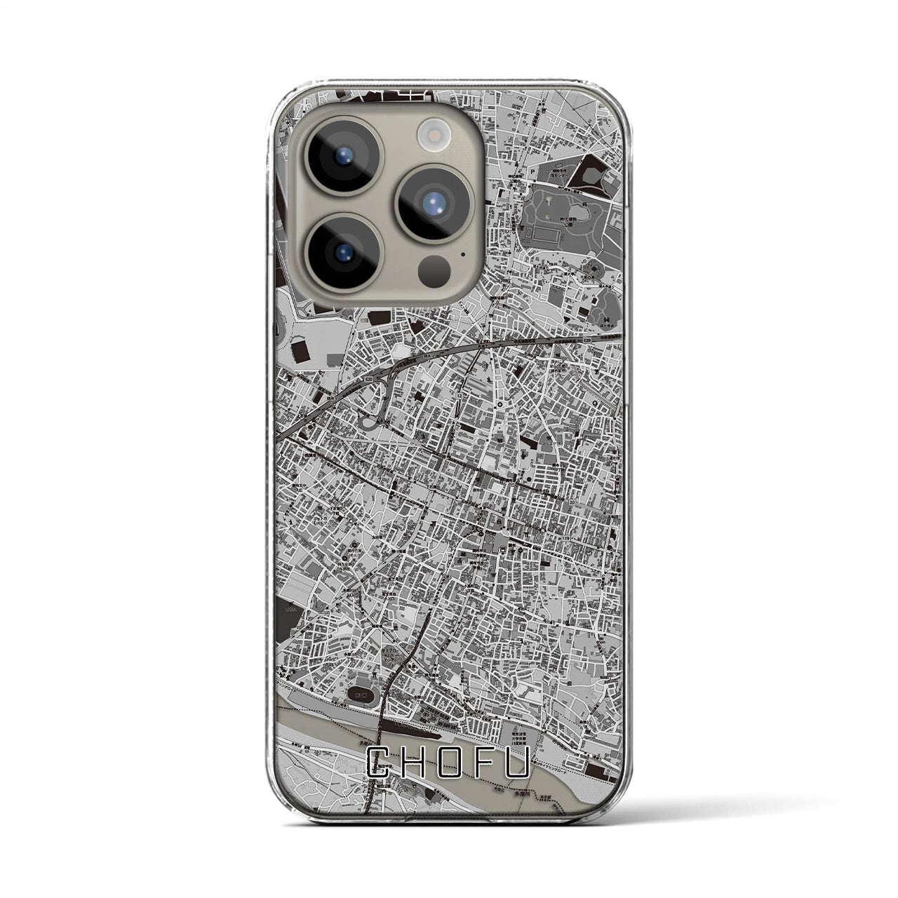 【調布(東京都)】地図柄iPhoneケース(クリアタイプ)