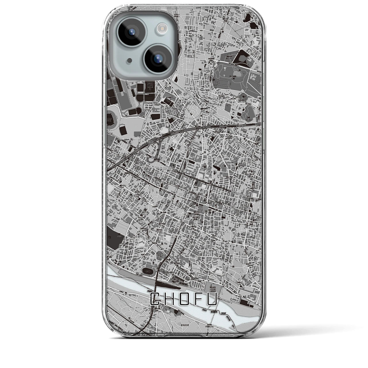 【調布(東京都)】地図柄iPhoneケース(クリアタイプ)