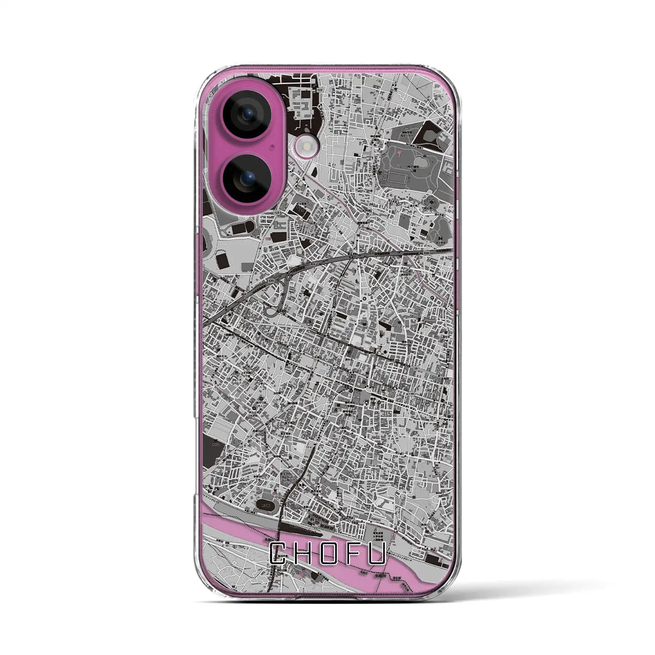 【調布(東京都)】地図柄iPhoneケース(クリアタイプ)