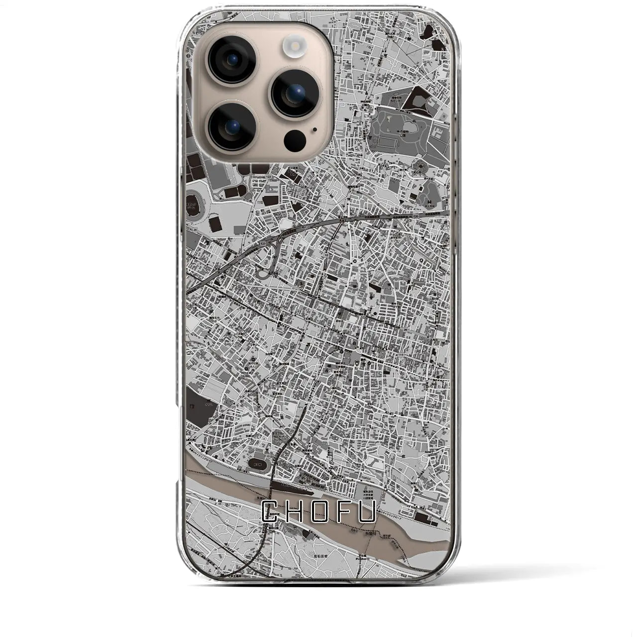 【調布(東京都)】地図柄iPhoneケース(クリアタイプ)