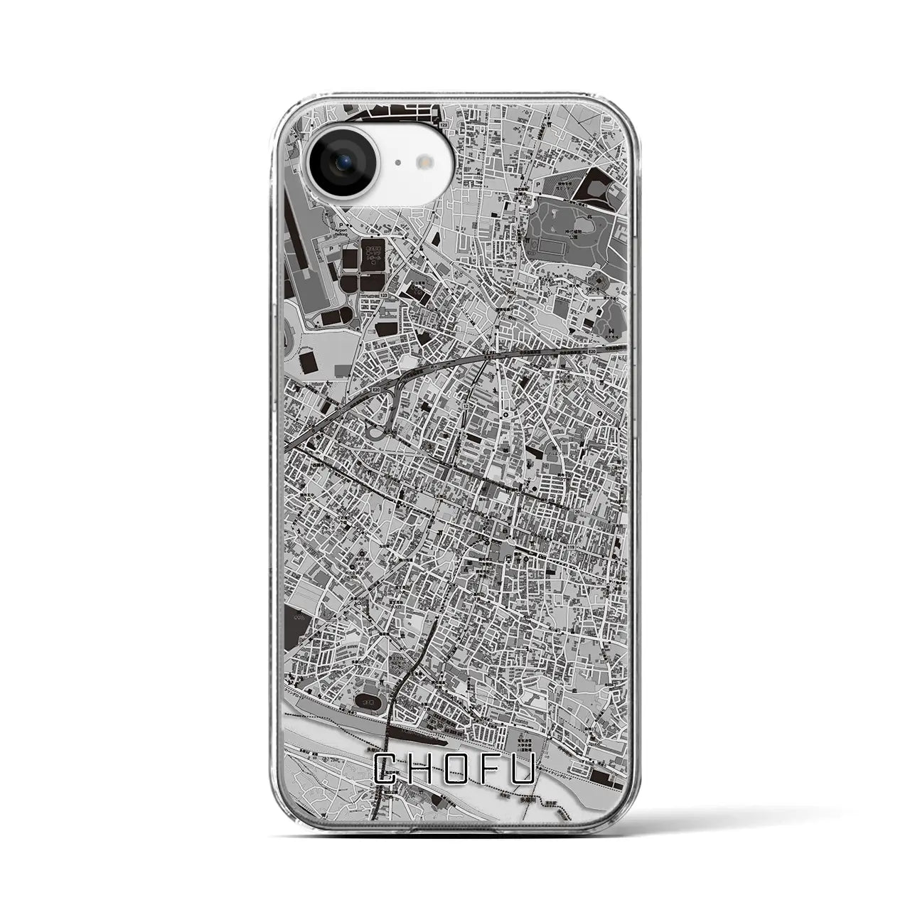 【調布(東京都)】地図柄iPhoneケース(クリアタイプ)